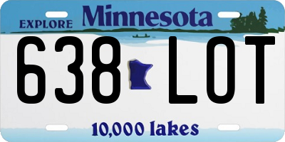 MN license plate 638LOT