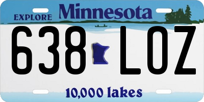 MN license plate 638LOZ