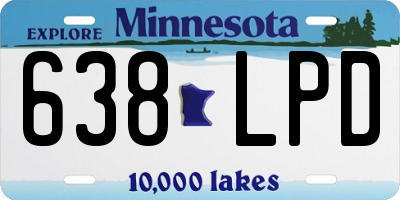 MN license plate 638LPD