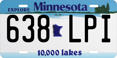 MN license plate 638LPI