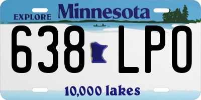 MN license plate 638LPO