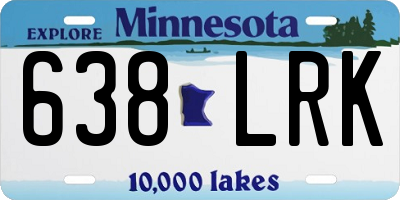 MN license plate 638LRK