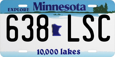MN license plate 638LSC