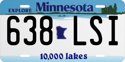 MN license plate 638LSI