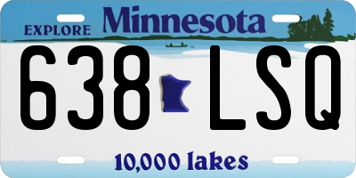 MN license plate 638LSQ