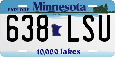 MN license plate 638LSU