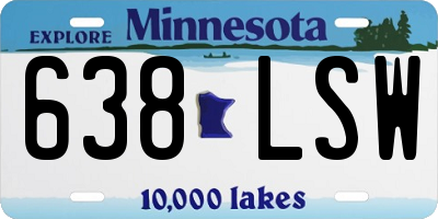 MN license plate 638LSW