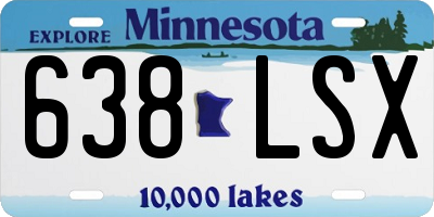 MN license plate 638LSX