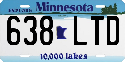 MN license plate 638LTD