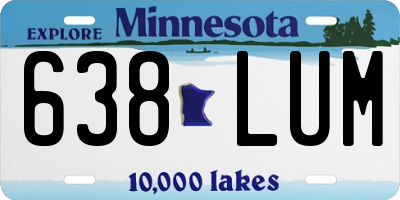 MN license plate 638LUM