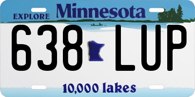 MN license plate 638LUP