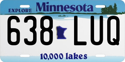 MN license plate 638LUQ
