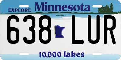 MN license plate 638LUR