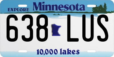 MN license plate 638LUS