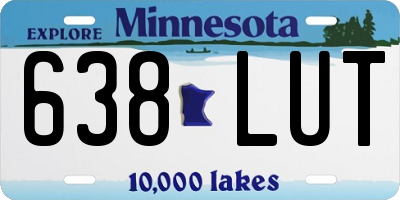 MN license plate 638LUT