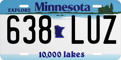 MN license plate 638LUZ