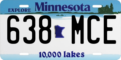 MN license plate 638MCE
