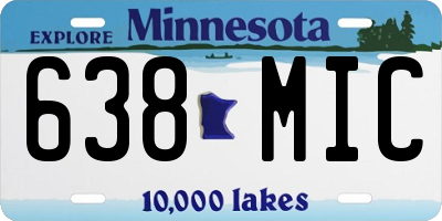 MN license plate 638MIC