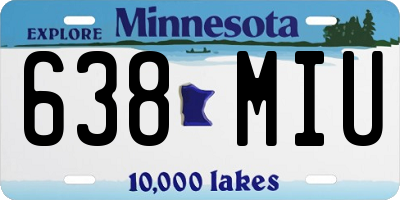 MN license plate 638MIU