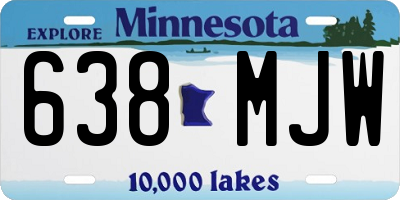 MN license plate 638MJW