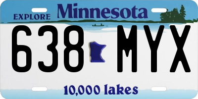 MN license plate 638MYX