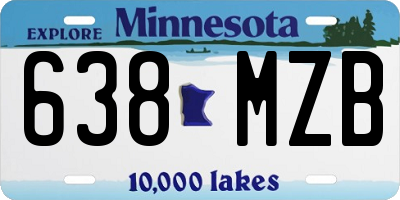 MN license plate 638MZB