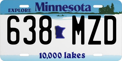 MN license plate 638MZD