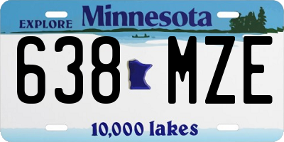MN license plate 638MZE