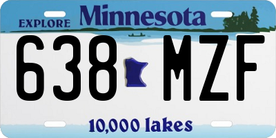 MN license plate 638MZF
