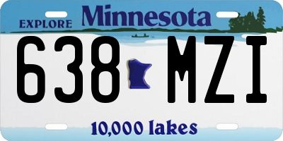 MN license plate 638MZI