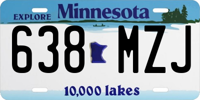 MN license plate 638MZJ