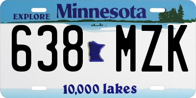 MN license plate 638MZK