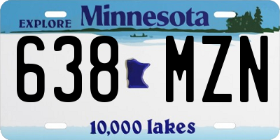 MN license plate 638MZN