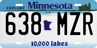 MN license plate 638MZR