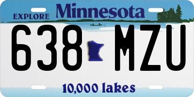 MN license plate 638MZU