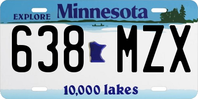 MN license plate 638MZX