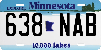 MN license plate 638NAB