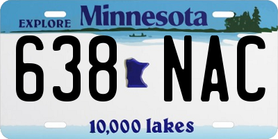 MN license plate 638NAC