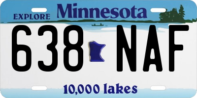 MN license plate 638NAF