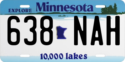 MN license plate 638NAH