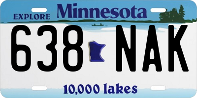 MN license plate 638NAK