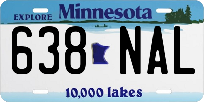 MN license plate 638NAL