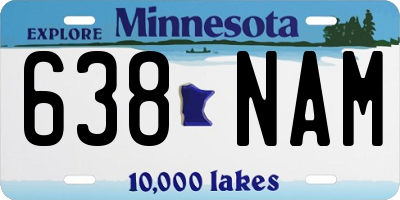 MN license plate 638NAM