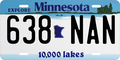 MN license plate 638NAN