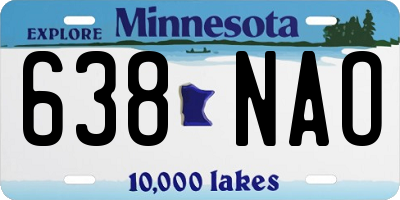 MN license plate 638NAO