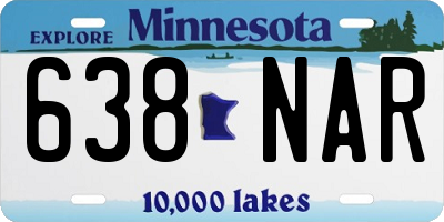 MN license plate 638NAR