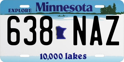 MN license plate 638NAZ