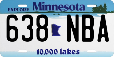MN license plate 638NBA