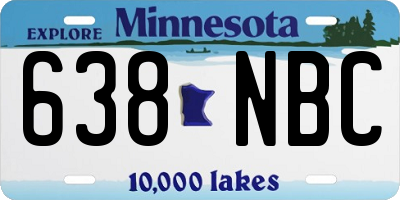 MN license plate 638NBC