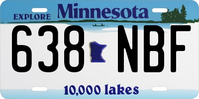 MN license plate 638NBF